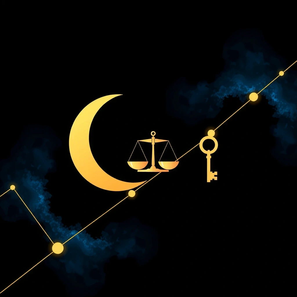 Mapa symboliczna: Księżyc, Klucz i Waga